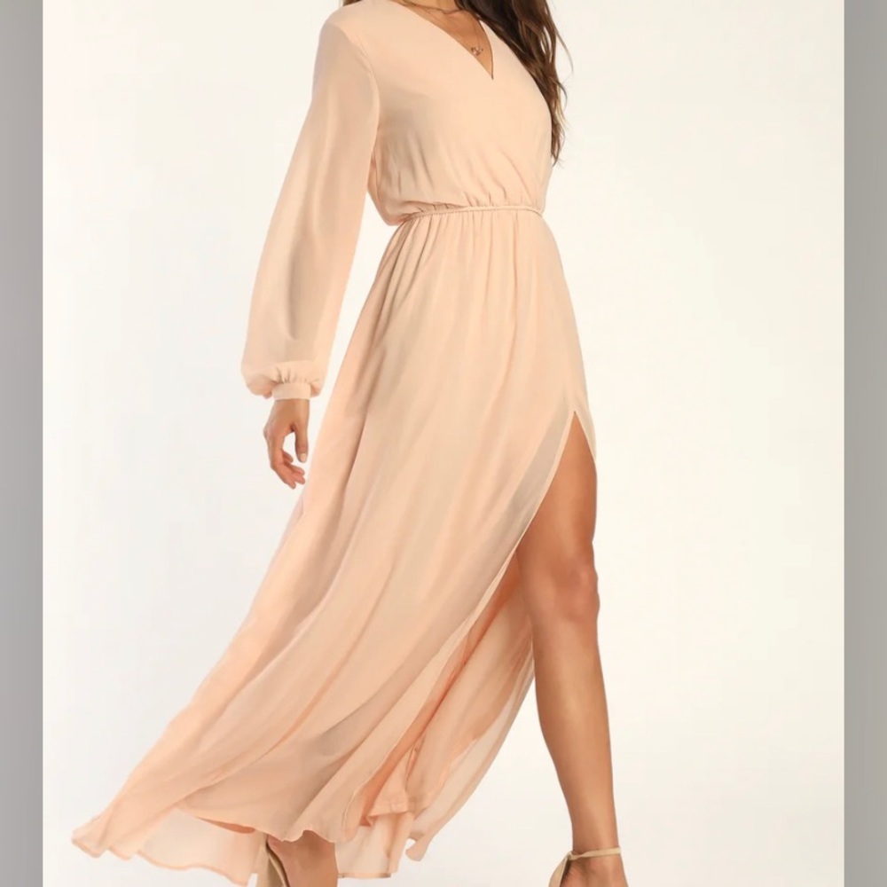 Wondrous Water Lilies Blush Pink Maxi Dress